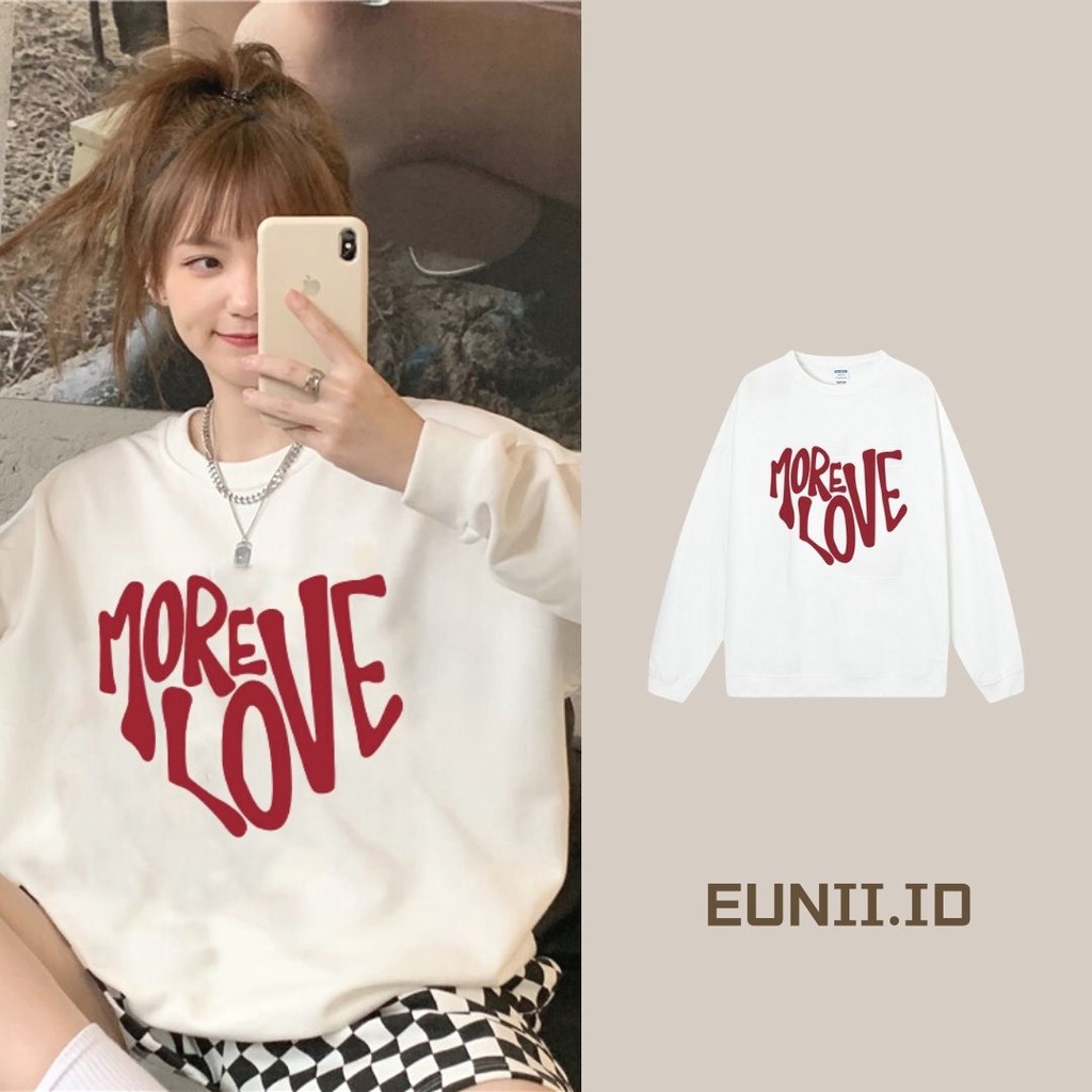 EUNII Sweater Lengan Panjang Retro Car Korean Style/Hoodie Oversize/Baju Wanita/Switer Wanita