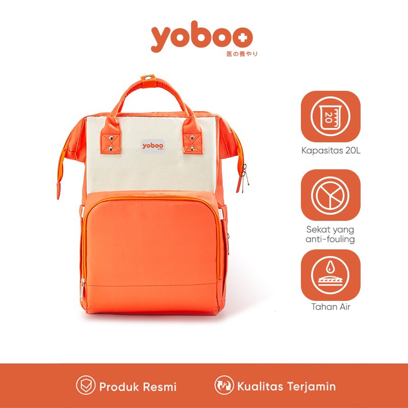 [Baby Friendly] YB-0005 Yoboo Diaper Bag Tas Ransel Perlengkapan Bayi Multifungsi Waterproof Bahan Tebal