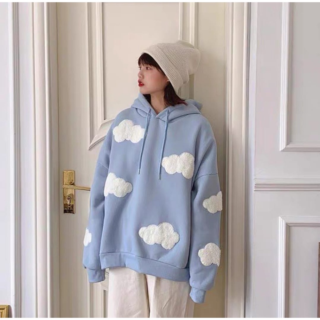 CLOUD MOON SWEATER HOODIE OVERSIZE - SWEATER WANITA KOREAN STYLE BIG SIZE KEKINIAN