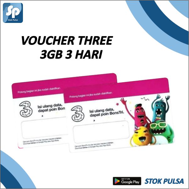 Voucher Kuota Tri Happy 3GB 3 Hari ( Lokal JABAR )