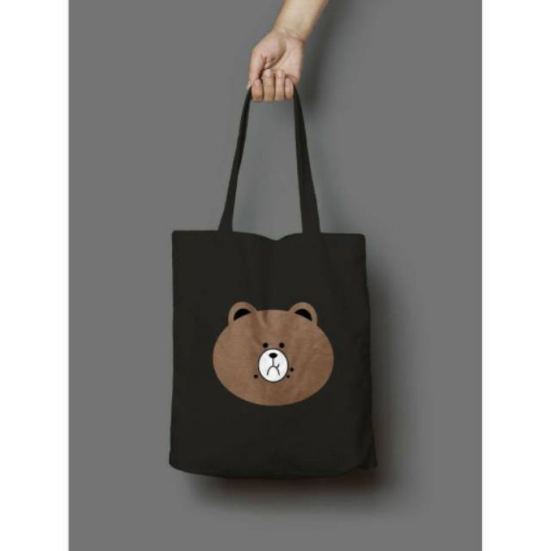 TERLARIS!! Totebag Motif Bear Fashion Terbaru Tas Kuliah Sekolah Tote wanita