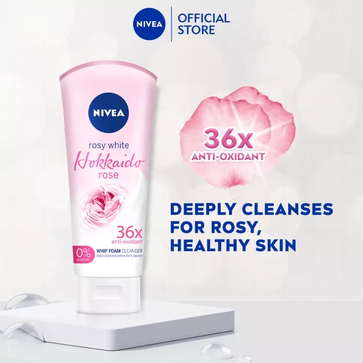 Nivea Rosy White Hokkaido Rose Whip Foam Cleanser 100ml