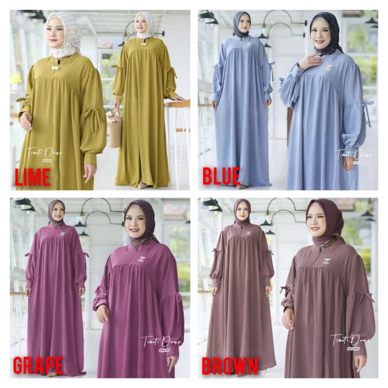 Timoti Dress BUSUI bahan Crinkle AirFlow Import Gamis Terbaru Kekinian