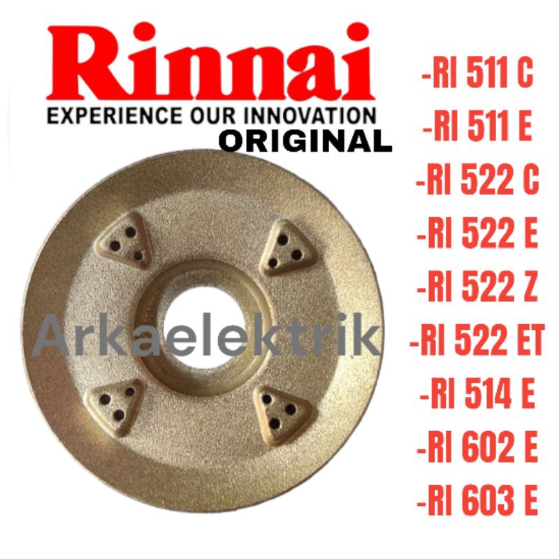 BURNER KOMPOR RINNAI ORIGINAL SERI RI 511 C-RI 511 E-RI 522 C-RI 522 E-RI 522 Z-RI 522 ET-RI 514 E-RI 602 E-RI 603 E