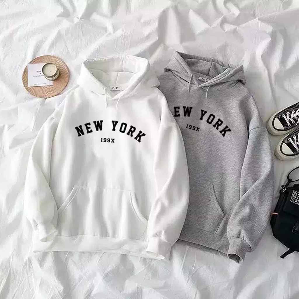 Sweaterpolos Hoodie Jumper NEWYORK 199X ( Sablon ) Unisex Pria &amp; Wanita