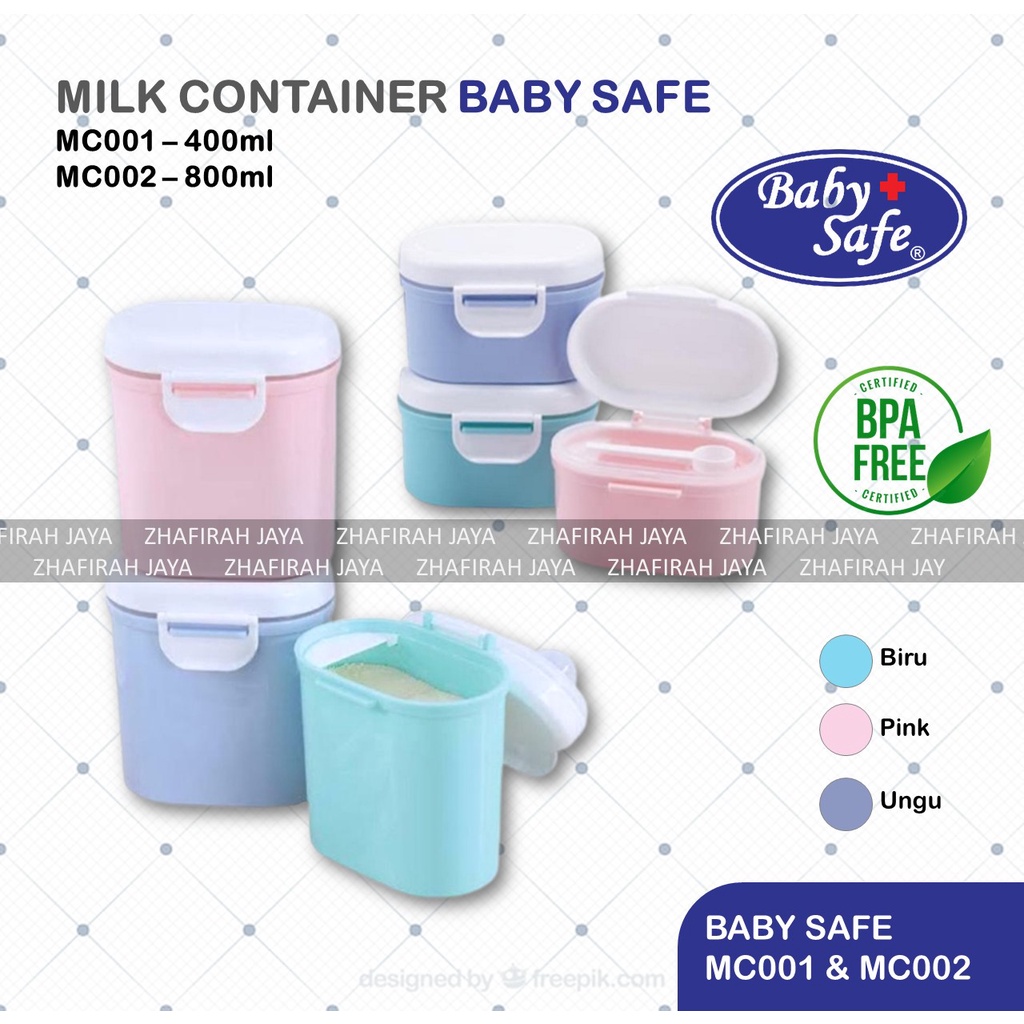 ❤ZJ❤ MILK CONTAINER BABY SAFE MC001 400ml | MILK CONTAINER BABY SAFE MC002 800ml | Kotak Simpan Susu dan Cemilan BABY SAFE / Milk Powder &amp; Snack Container 400ml &amp; 800ml