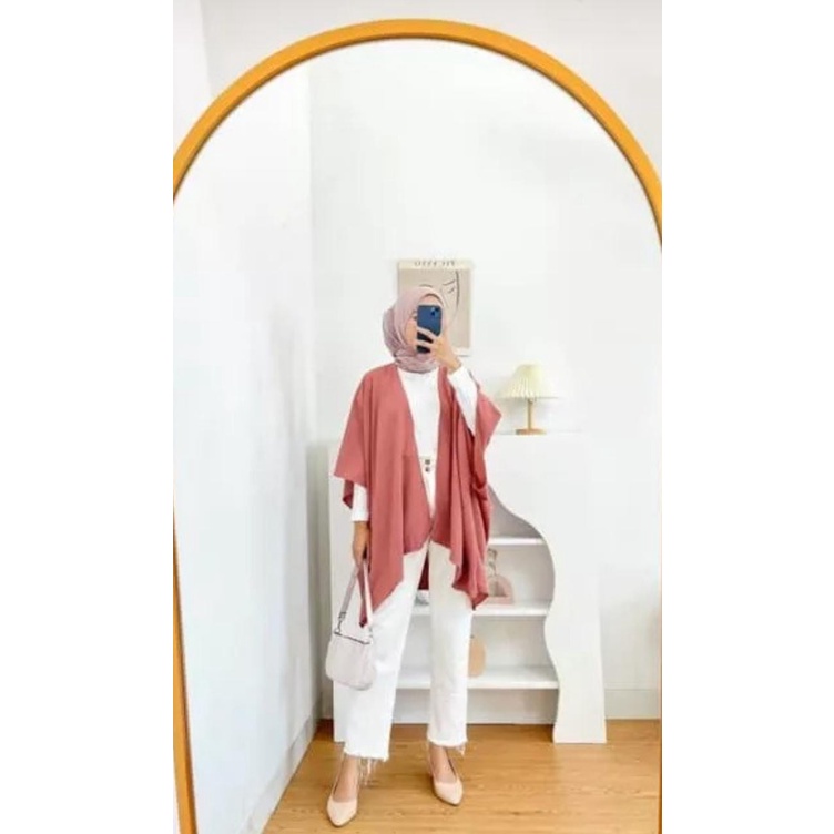 Yorin Outer Batwing Allsize / Atasan Wanita Crinkle Airflow Premium HQ Jumbo OOTD Hangout Remaja Dewasa Terbaru Fashion Korea Ala Ala Seleb