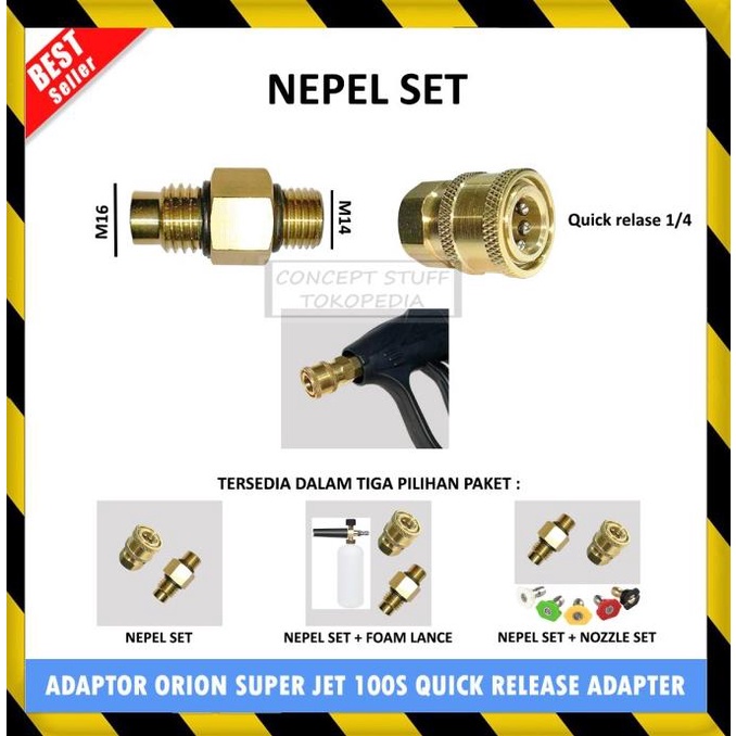 Adaptor Quick Release Foam Lance Gun Jet Cleaner Orion Super Jet 100S