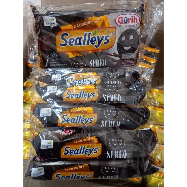 

Sealleys Sereo Biskuit Cokelat dgn Krim rasa Vanilla 1 Pak isi 5