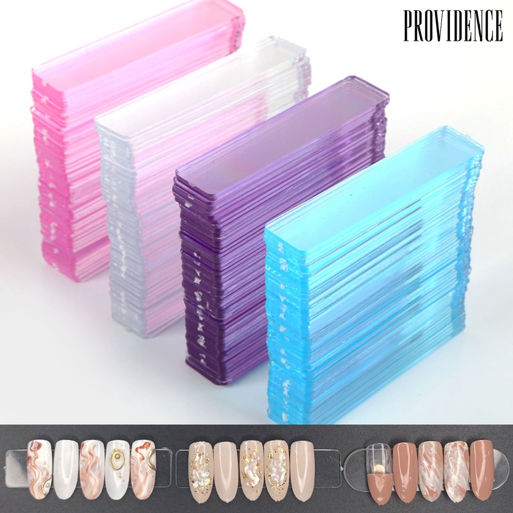 Providence 50Pcs / Set Stand Display Kuku Palsu Akrilik Ultra Ringan Untuk Nail Art / Salon