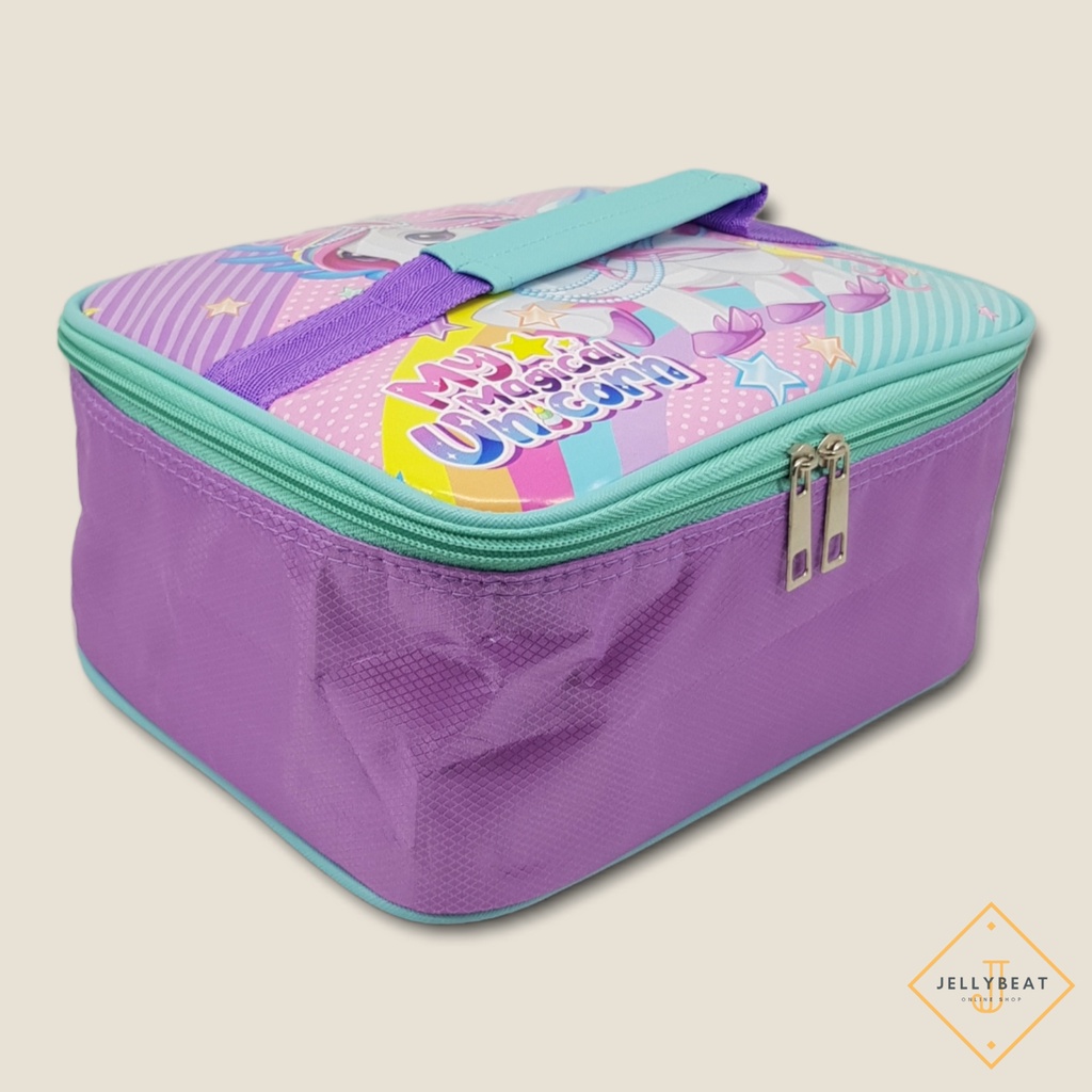 Tas Bag Lunch Box Insulated Tahan Panas  Lapis Aluminium Besar Karakter (24x18x11.5) cm - UNICORN NG