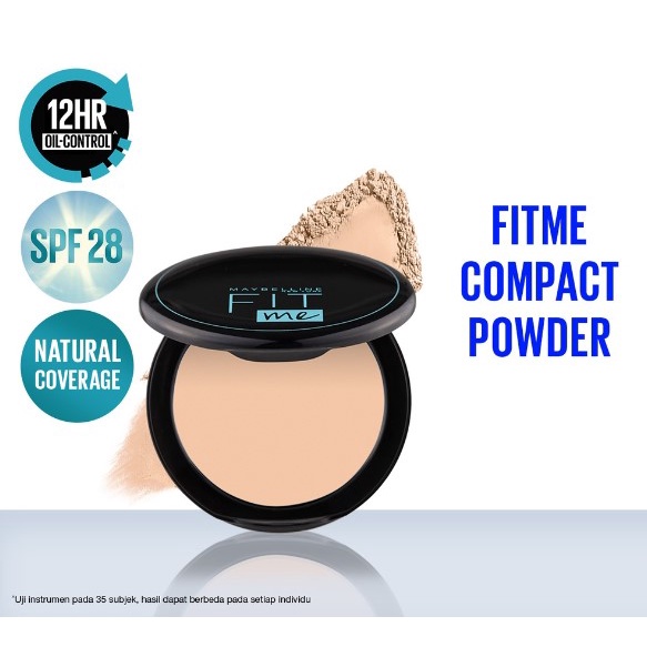 [BPOM] Maybelline Fit Me 12-Hour Oil Control Powder Make Up Matte Compact 100%ORI Bedak Padat Beige