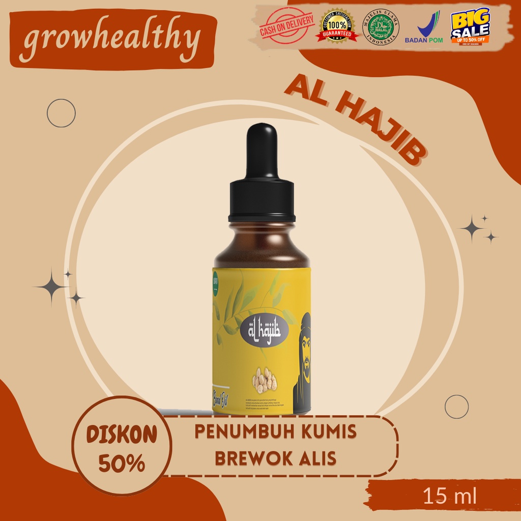 AL-HAJIB–Penumbuh dan Penebal jambang Ampuh menumbuhkan brewok jenggot kumis jambang dan alis alami