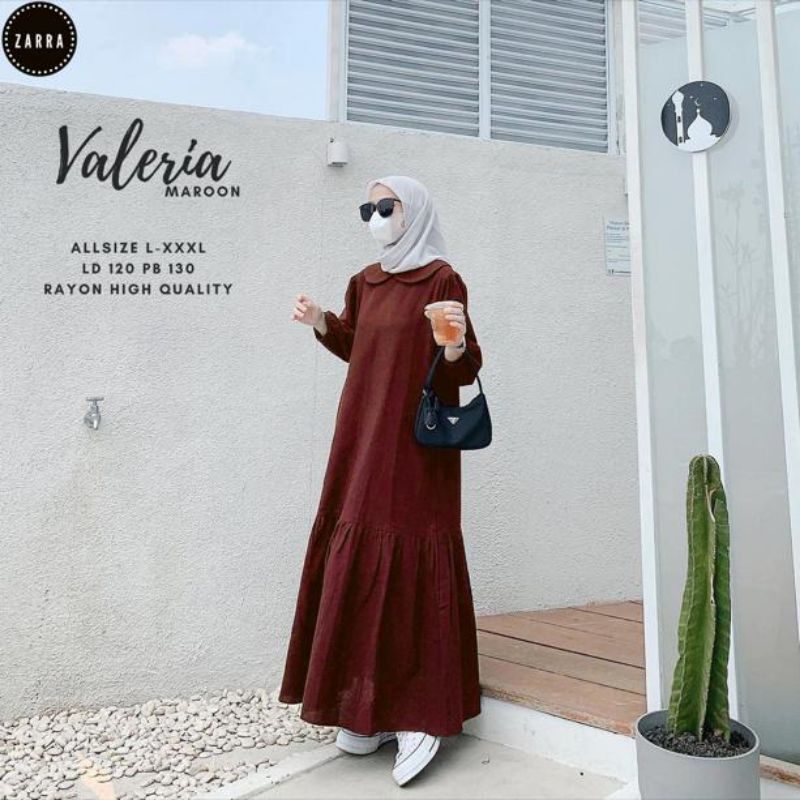 (BISA COD)#JUMBO LD 120 CM#VALERIA BAJU GAMIS WANITA TERBARU