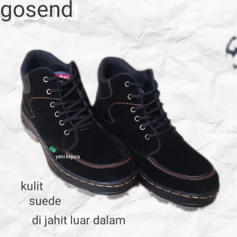 Sepatu Kickers / Sepatu Boots Pria Cowok untuk Kerja Lapangan Bahan Kulit suede 100% / Sepatu Buts Laki-laki Sol tpr