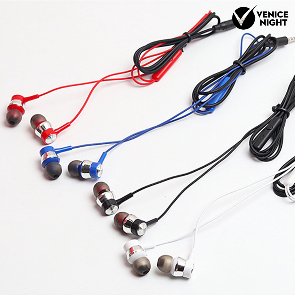 (VNEP) (Berkabel) HY-7 Earphone In-ear Heavy Bass Dual Drive 3.5mm Sport Gaming Headset dengan Mic untuk Ponsel