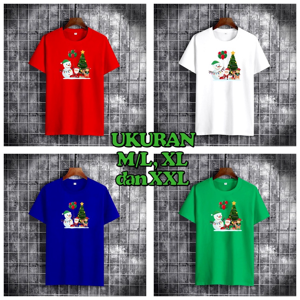 MUKZHOP - BAJU OBLONG COWOK MERRY X-MAS SANTA CLAUS / lengan pendek / kaos pria kece / oblong keren / kaos santai / termurah / natal / tahun baru