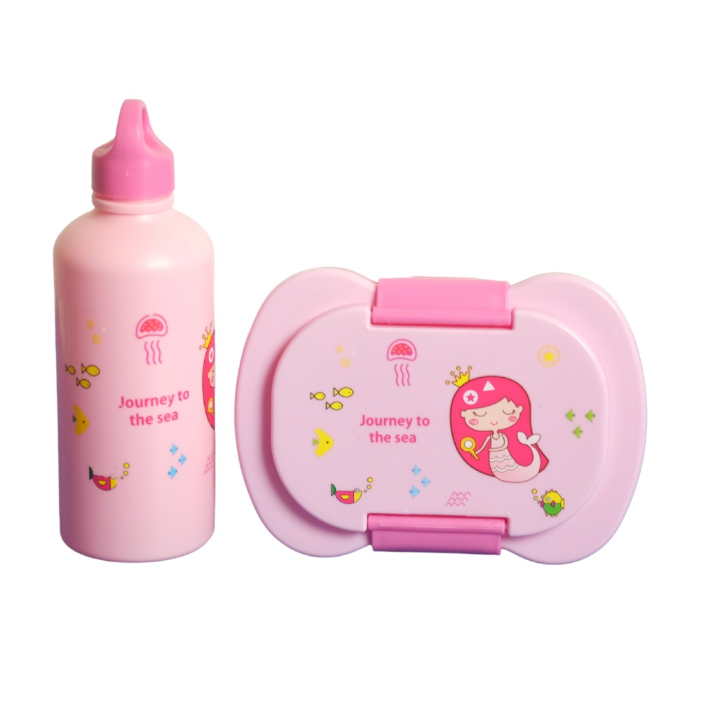 FM - Kotak makan set + botol / Tempat Bekal Makan / Lunch Box