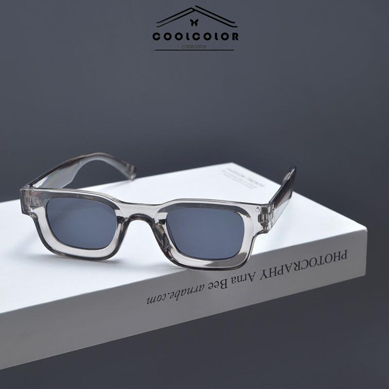 COD❤️Kacamata Hitam UV400 Bingkai Kecil Persegi Gaya Vintage Untuk Pria Dan Wanita- cl