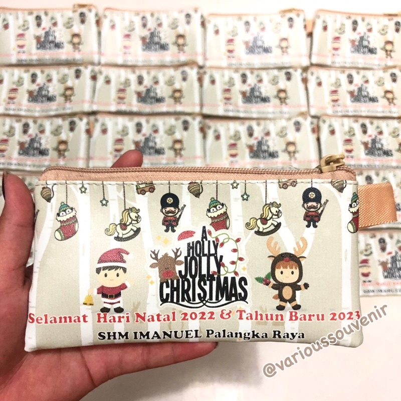 Custom Dompet Panjang Souvenir Natal Tambah Nama Gereja Komsel Sekolah Minggu