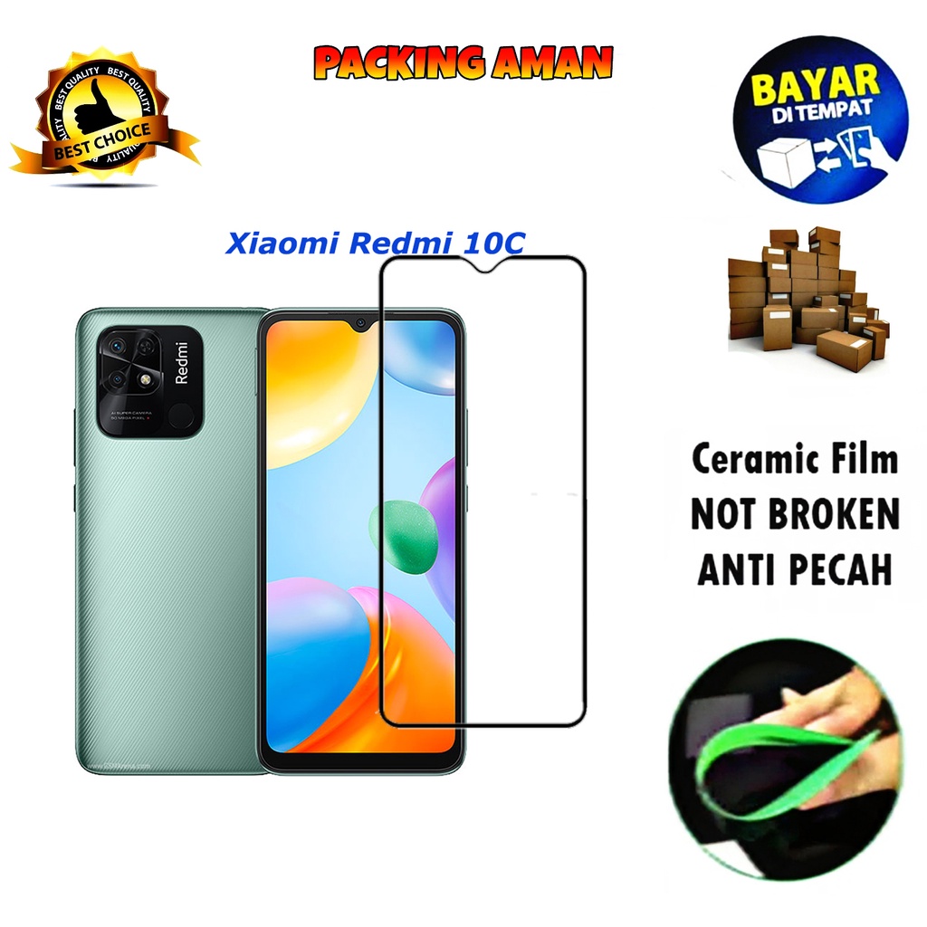 Tempered Glass Xiaomi Redmi 10C FULL COVER FULL SCREEN Ceramic Film Anti Gores