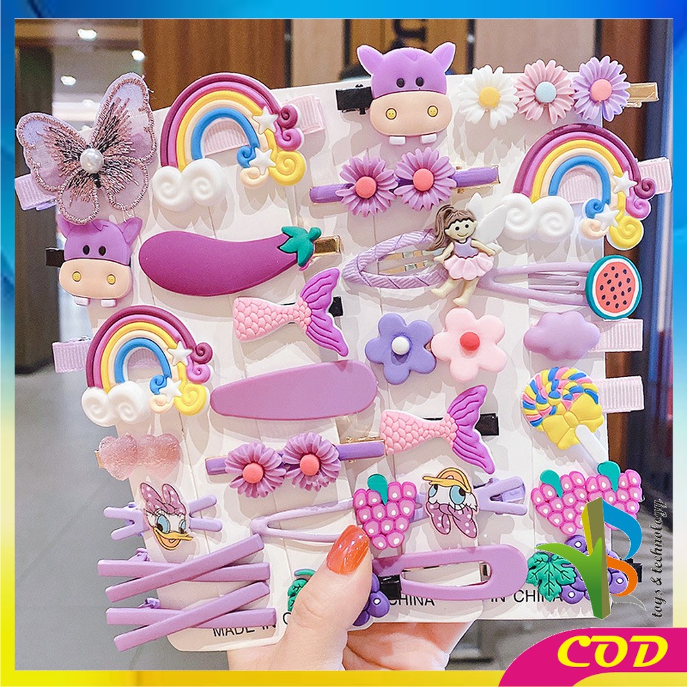 RB-C317 Set Jepit Rambut Anak 14 IN 1 / Hair Clip Anak / Jepitan Rambut Anak Perempuan / Jepit Rambut Korea Anak