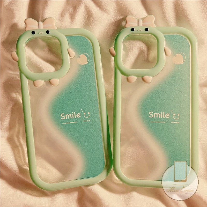 Casing Smile Splicing Hijau Gelombang Untuk Samsung A14 A03s A04 A04E A53 A12 A50s A32 A13 A03 A52 A50 A04s A30s A22 A51 A23 A52s A31 A21s A73 A02s A11 A71 A53 Lensa Monster Kecil Soft Case