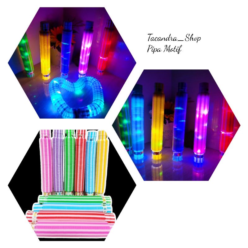 COD Mainan Viral Light Up Pop Tubes Pop Pipes Mainan Lampu Stick LED Pipa Selang Fidget Toy P50