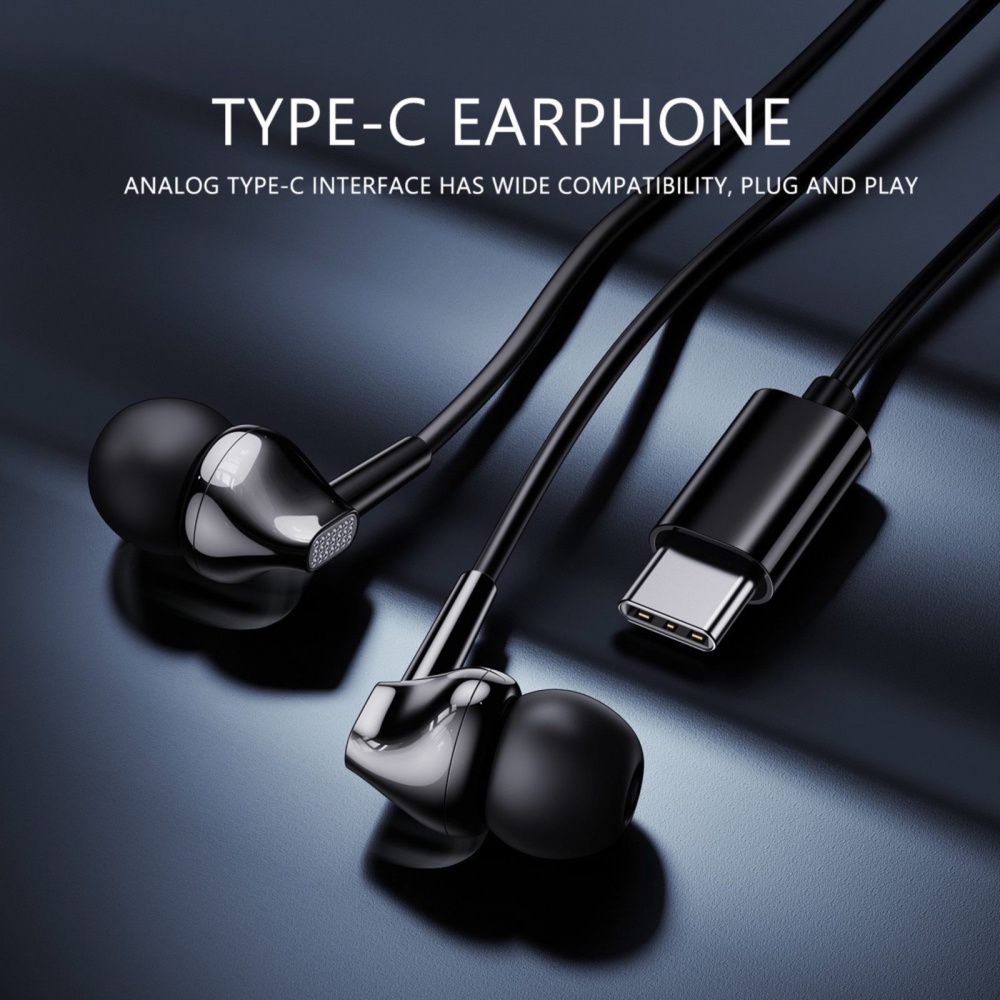 Joyroom Headset Earphone In-Ear Kabel USB Tipe-C Ergonomis Dengan Kontrol Volume