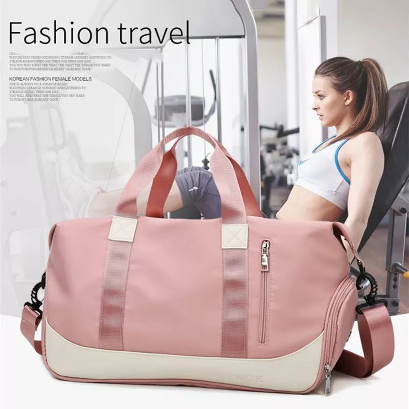 Tas Travel Besar Mode Tas Tote Kabin Wanita Tas Tangan Nilon Tas Bahu Tahan Air Tas Gym Akhir Pekan Wanita Tas Olaraga Wanita Yoga