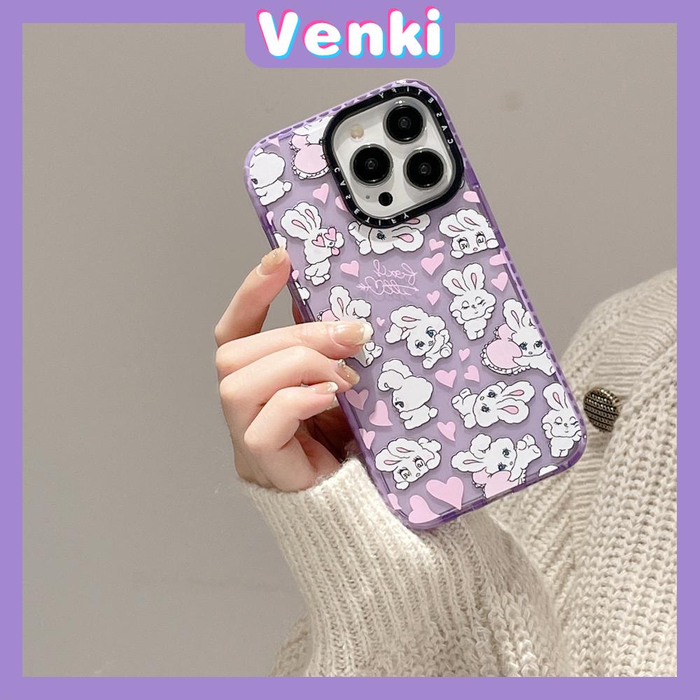 Case iPhone 14 Pro Max Thickened Silicone Soft Case Clear Purple Cute Bunny Shockproof Camera Protection Compatible For iPhone 13 12 11 Pro Max XR XS 6 6S 7 8 Plus