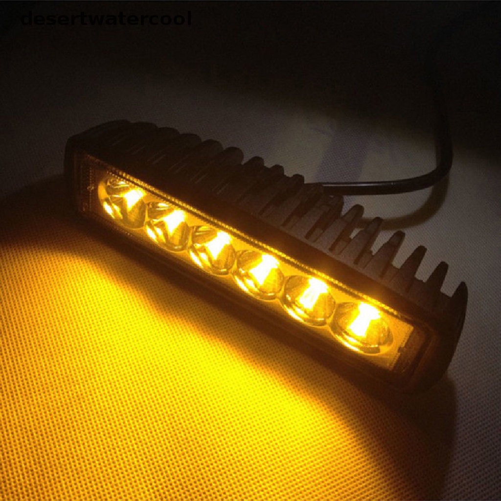 Deid Lampu Sorot 6-led 18W Warna Kuning Untuk Foglamp Mobil Truk Offroad