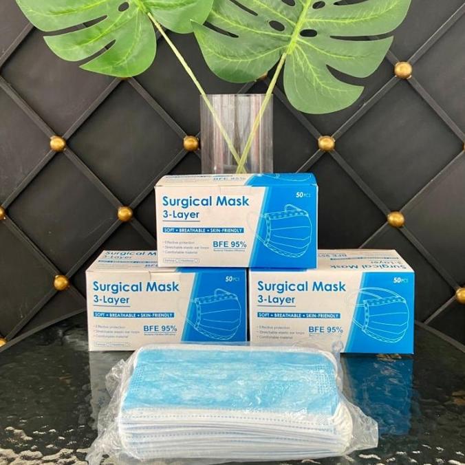 masker earlop 3ply 50pcs / masker 3 ply disposible /surgical mask 3ply t-k-ken-mart