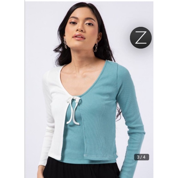 CARDIGAN COLORBOX BLUE WHITE