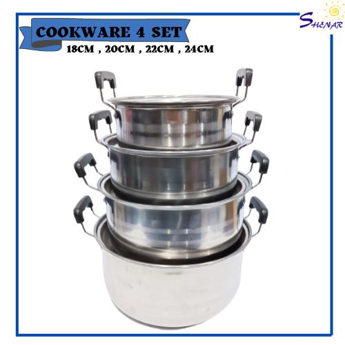 SHENAR - STAINLESS STEEL COOKWARE PANCI SET ISI 4PCS/5PCS