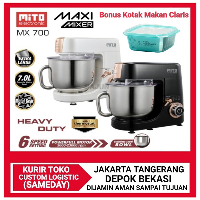 Mito Stand Mixer MX700 Stainless Bowl Mixer Kapasitas 7 LIter MX-700