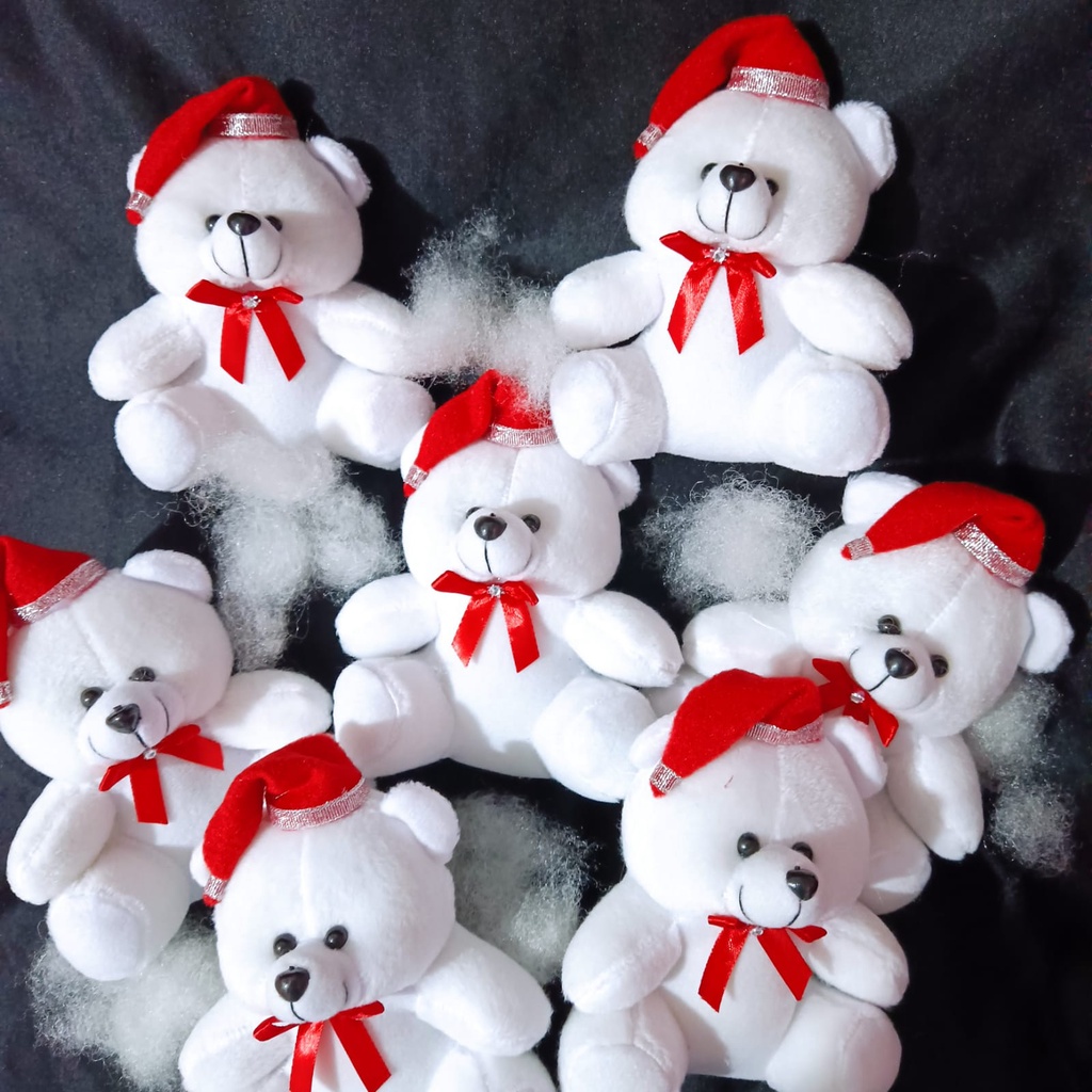 PROMO BONEKA BERUANG NATAL 15cm / BONEKAHAMPERS / BONEKA KADO / BONEKA WISUDA