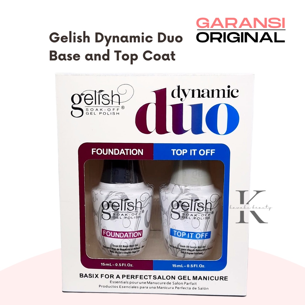 Gelish Dynamic Soak Off Gel Polish Kutek Duo / Top / Foundation Coat NG-2