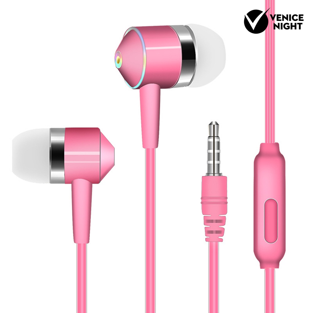 (VNEP) (Berkabel) Universal 3.5mm Plug In-Ear Musik Bass Earphone Olahraga Headset dengan Mic