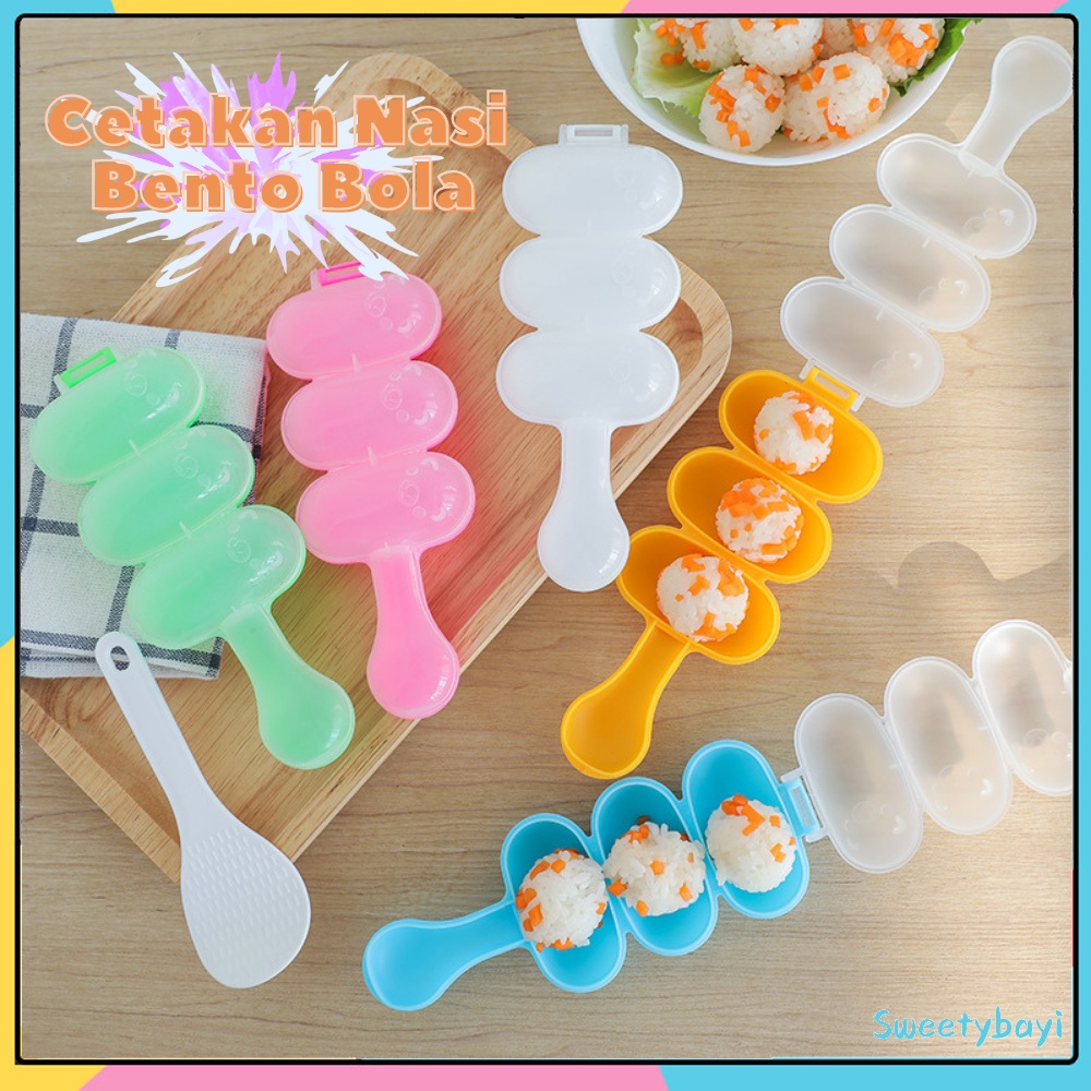 Sweetybayi 2PCS Cetakan nasi bento Alat pembuat bola nasi Bulat bundar bento Cetakan bola nasi bento Rice ball shaker