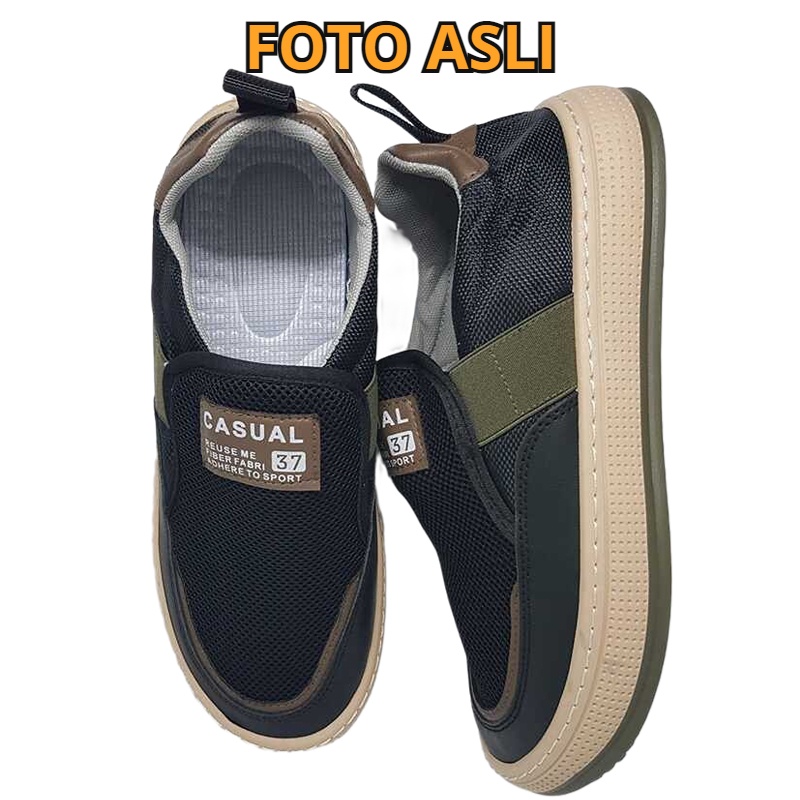 BEST SELLER 117070 SEPATU SLIP ON CASUAL PRIA IMPORT SPORTY NYAMAN DIPAKAI SIZE 39-43