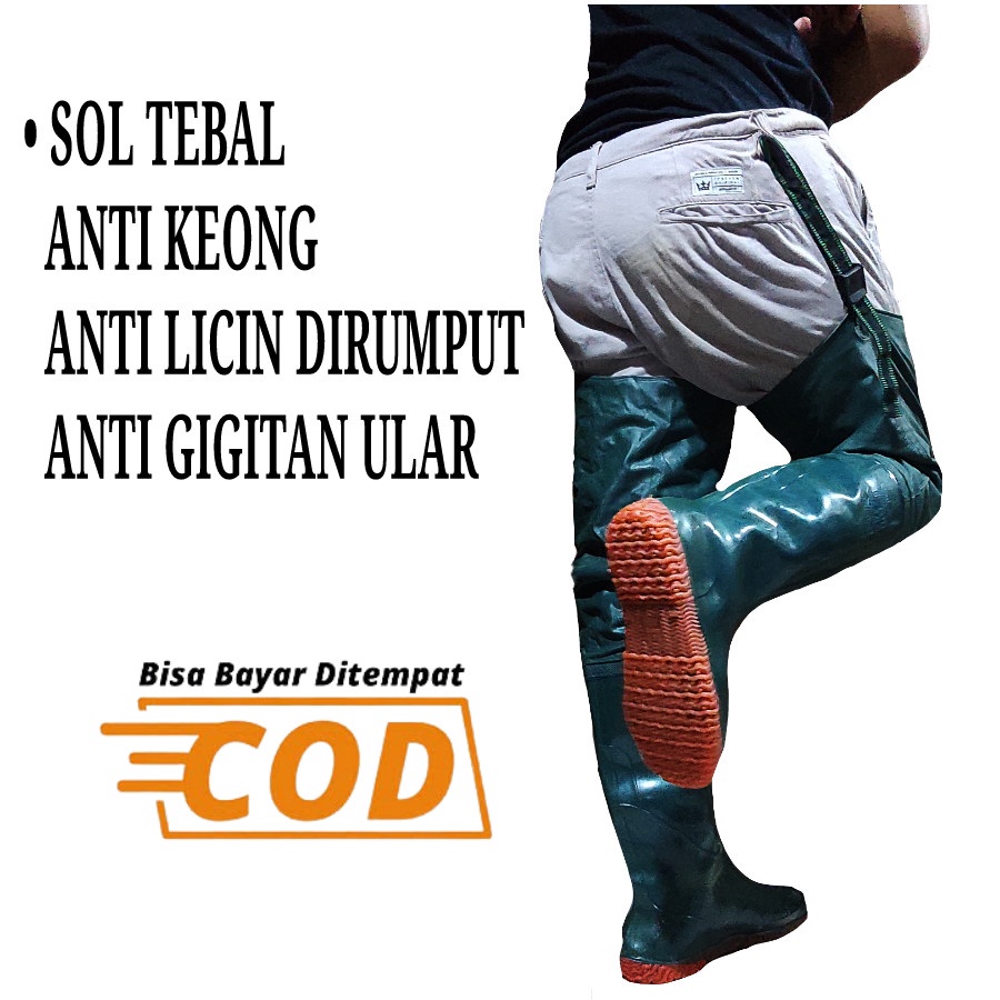 SEPATU SAWAH KARET PANJANG SEPATU BOOT PANJANG ANTI KEONG PETANI 80CM