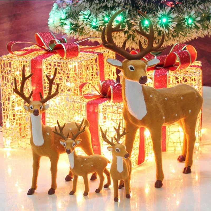 1pc Boneka Rusa Natal Bahan Plush Untuk Dekorasi Rumah