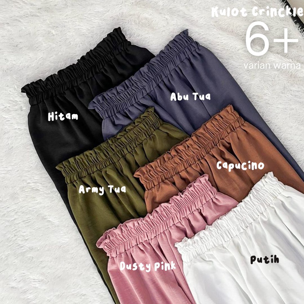 HIGHWAIST LOOSE PANTS KULOT CRINCLE AIRFLOW