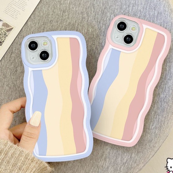 Casing TPU Samsung A52s A22 A13 A50 A50s A30s A04s A52 A51 A03s A11 A20 A30 A12 A32 A03 A33 A21s A53 A30 A20s A23S A02s Motif Gelombang Pelangi