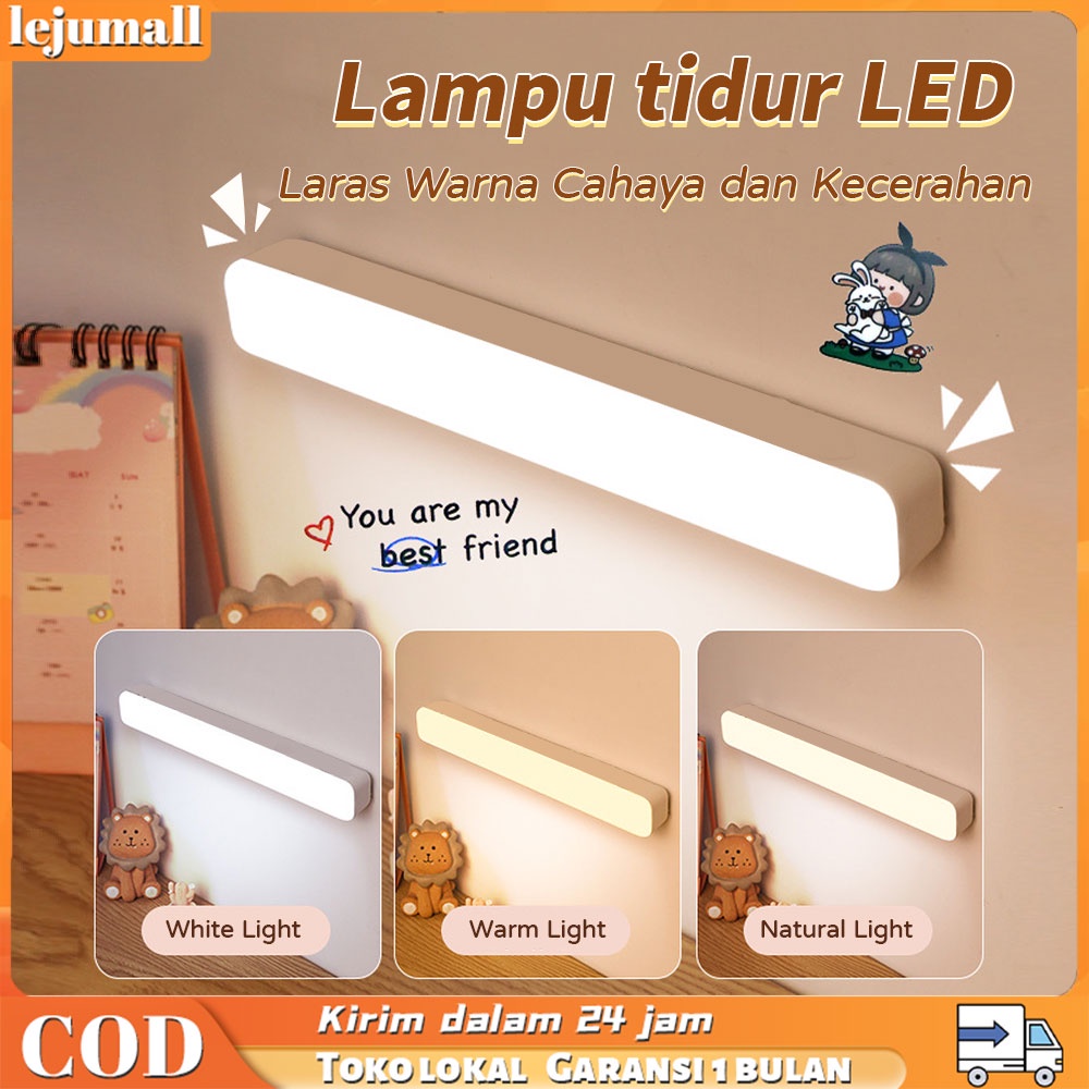 lampu kabinet Lampu tidur 3 Colors Adjustable LED tombol multifungsi lampu belajar lampu lemari portable Magnetic install