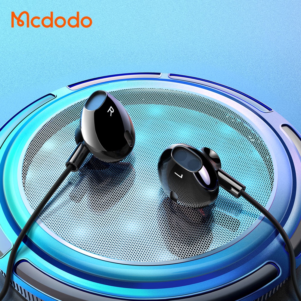 Mcdodo Headset Earphone In-Ear Kabel 1.2M Support Kontrol Volume HIFI Stereo