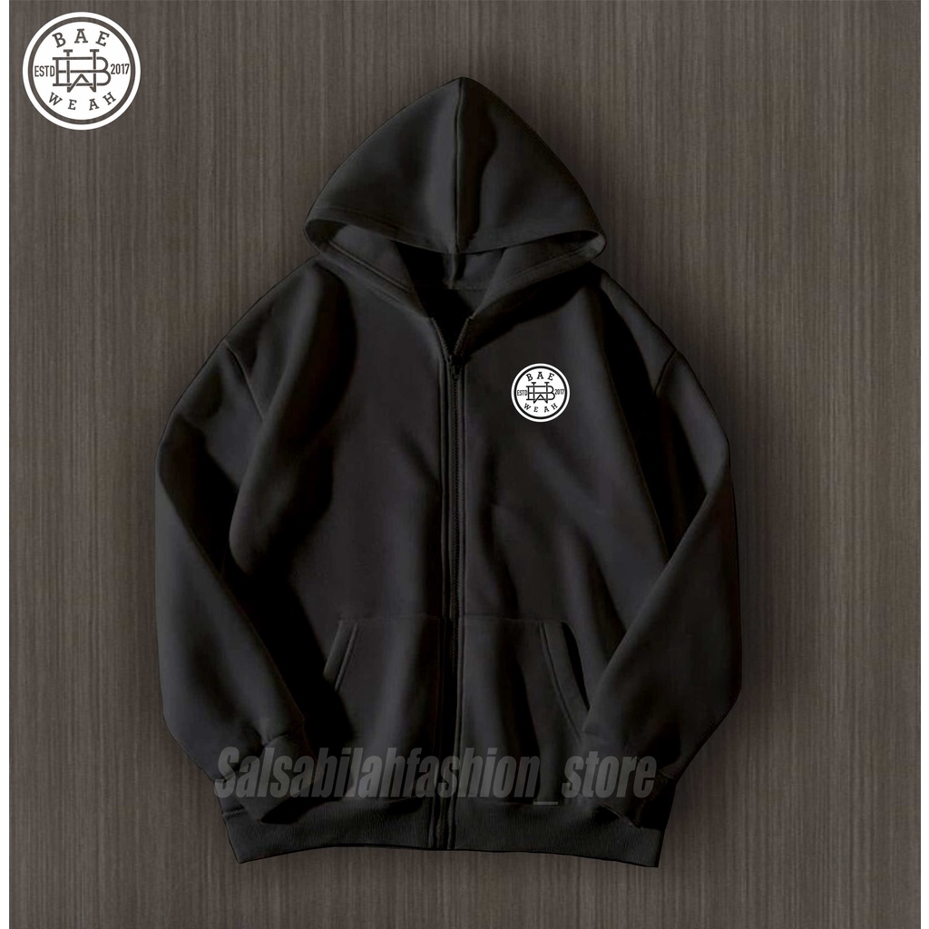 TERMURAH !! COD Jaket Sweater ZIPPER Hoodie Pria Distro BAEWEAHOriginal Big Size Jumbo M - XXL