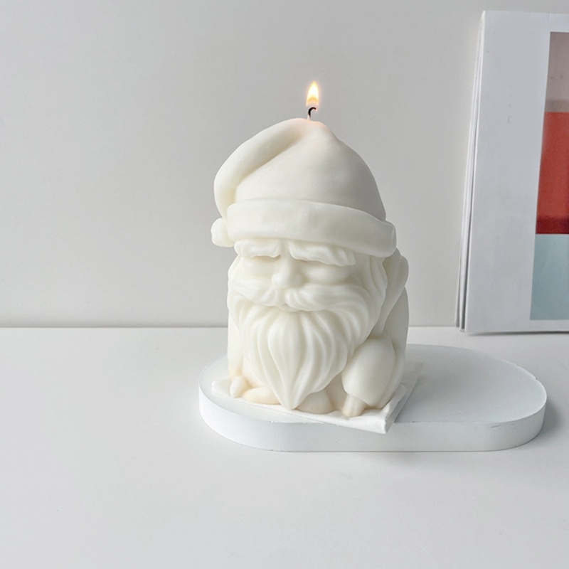 Siy Cetakan Silikon Bentuk Santa Claus Natal 3D Untuk Membuat Sabun Resin DIY