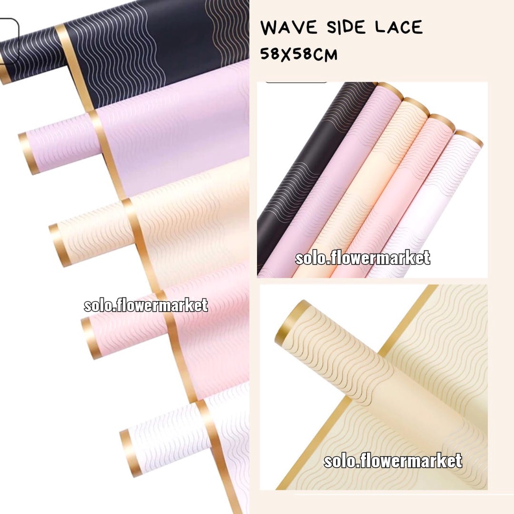 

WAVE SIDE WRAPPING PAPER GOLD LINE FLOWER WRAP CELLOPHANE PEMBUNGKUS BUNGA BUKET BUNGA KERTAS BOUQUET MONEY BOUQUET CRAFT PAPER SPUNBOND KERTAS KADO GIFT FLORIST ARTIFICIAL FLOWER HADIAH BUKET BUNGA KADO